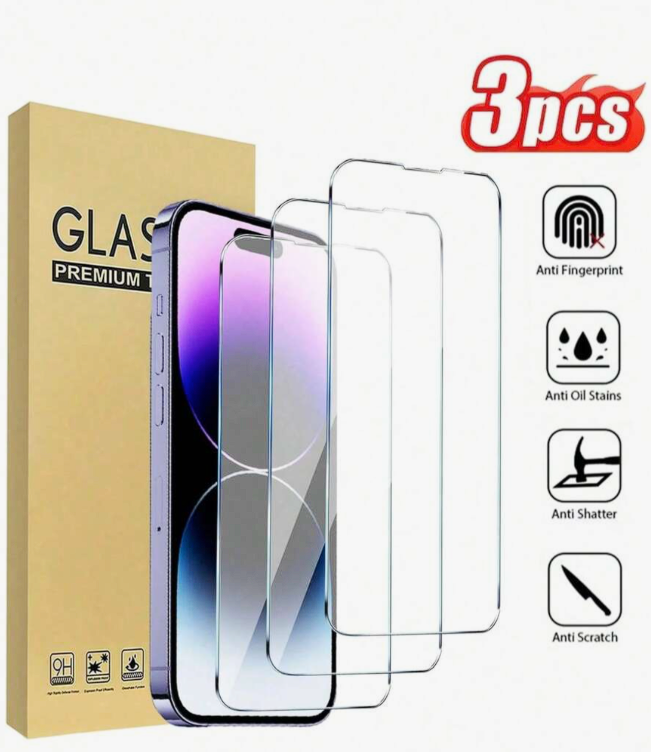 3 Packs High-Quality Tempered Glass Screen Protectors For iPhone 11/12/13/14/15/16/17